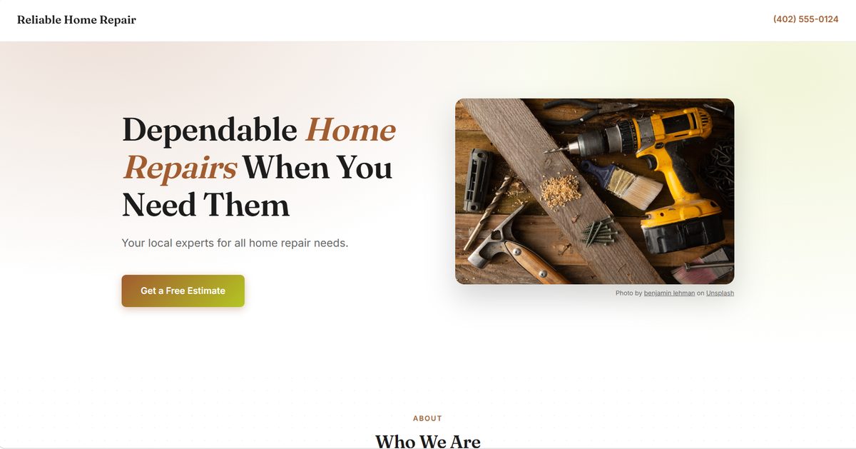 Screenshot of a real site this system builds