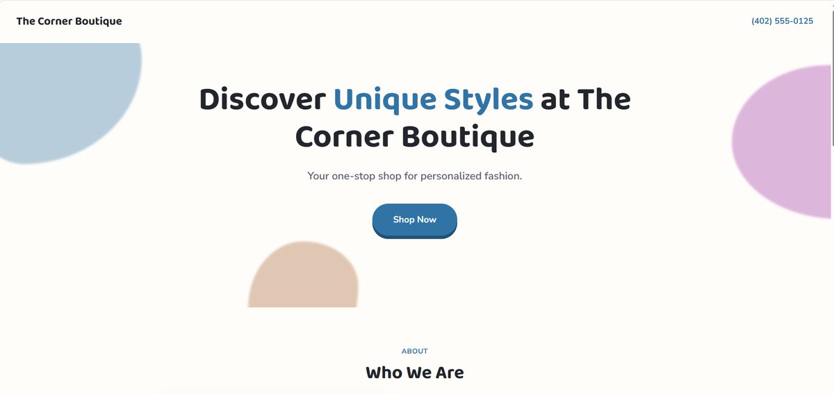 Screenshot of a real site this system builds